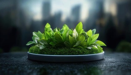Visualize a sustainable future with carbon footprint reduction for climate action in a futuristic city See carbon-neutral skyscrapers powered by green energy sources and optimized with AI-driven