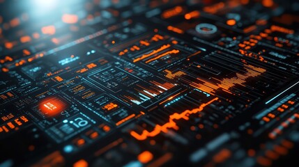 Abstract Digital Interface: Futuristic Tech Data Visualization