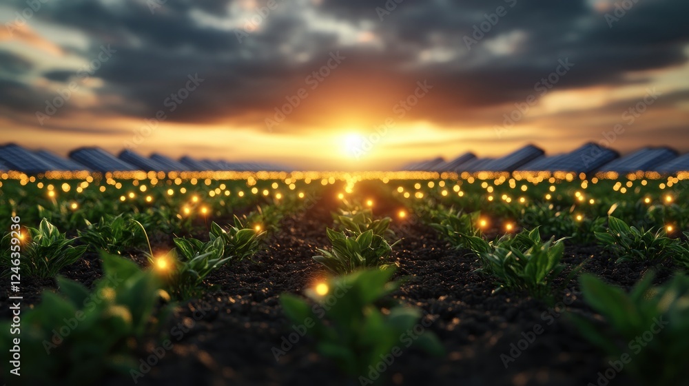 Poster visualize the future renewable energy powers emission reduction in hyper-modern industry discover ai