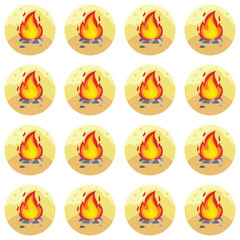 Cooking hanging over campfire illustration background
