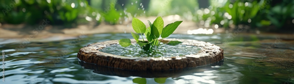 Poster witness the regenerative power of innovative waste solutions this image showcases a thriving plant, 