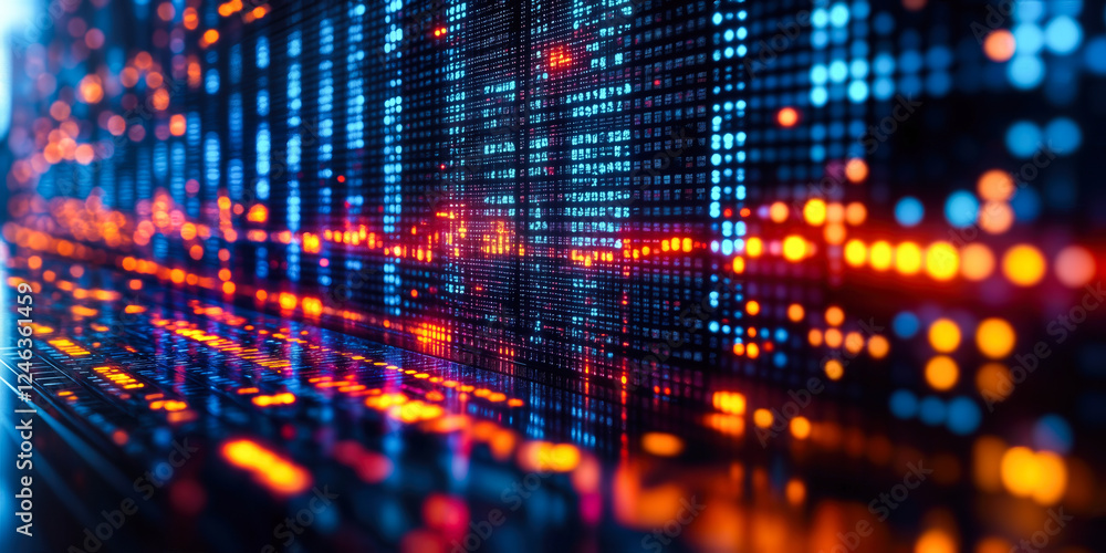 Poster innovative data analytics visualization with digital interface for marketing insights
