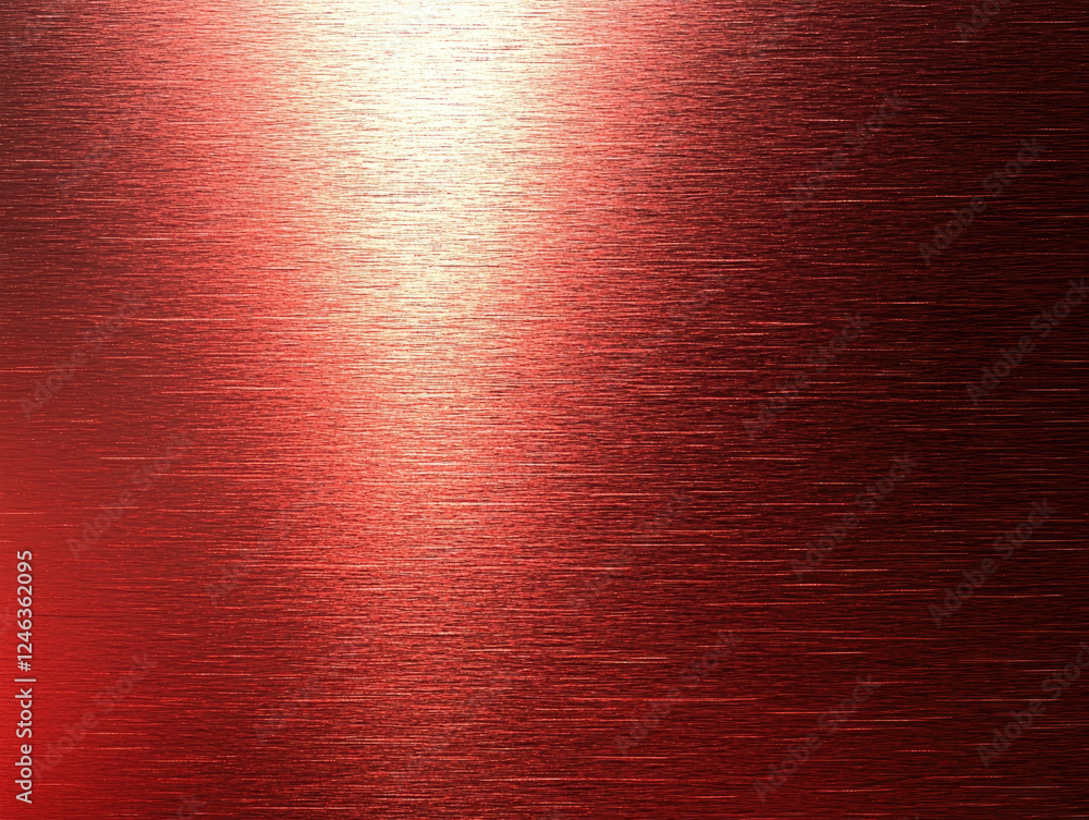 Poster seamless texture of brushed metallic red surface with reflective sheen, creating modern and sleek ap