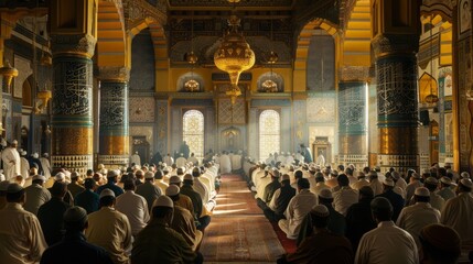 Serene Prayer Hall with Devout Ambiance