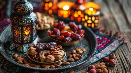 Beautifully Decorated Ramadan Tray with Traditional Delights
