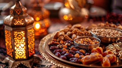 Beautifully Decorated Ramadan Tray with Traditional Delights