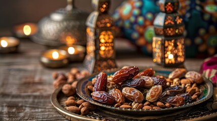 Beautifully Decorated Ramadan Tray with Traditional Delights