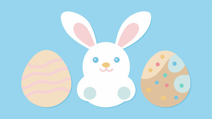 Adorable Easter Bunny Cookies & Eggs Illustration food cute sweet happy spring  