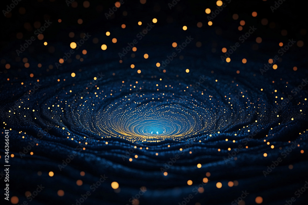Poster cosmic vortex: a mesmerizing digital rendering of a swirling cosmic vortex, filled with glittering n