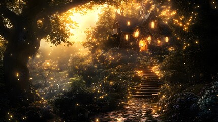 Stunning illustrations with intricate details and vibrant colors, depicting a fantastical world full of life. Perfect for fantasy book covers, art posters, or any project that needs to stand out.