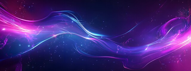 A gradient background with purple and blue lines
