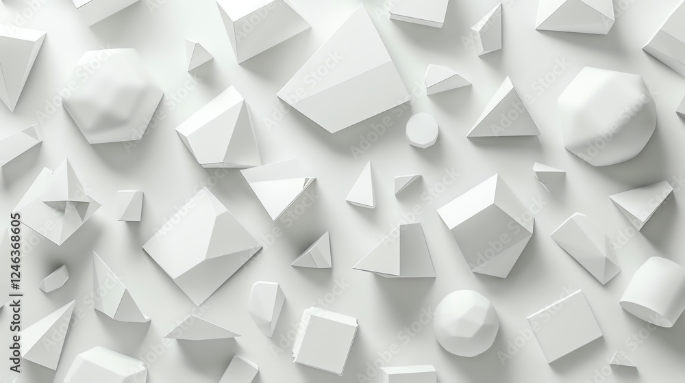 Canvas Prints abstract background of white geometric shapes.