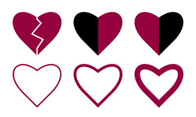 Heart icon love symbol icon on white background