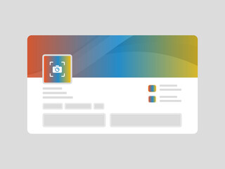 Fototapeta premium Colorful social media LinkedIn cover mockup with modern branding style