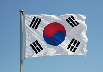 south korea flag colorful south korea flag waving in the wind