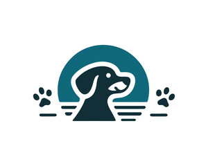Cartoon Dog Logo Design Icon Symbol Vector Illustration.