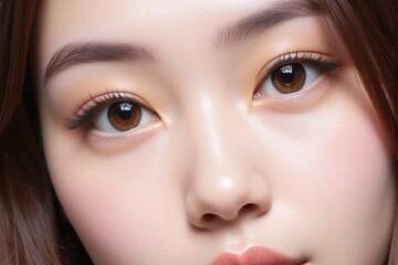 Fototapeta premium young woman with Asian background fair complexion brown eyes