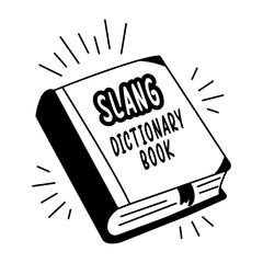 A glyph sticker of a slang book  
