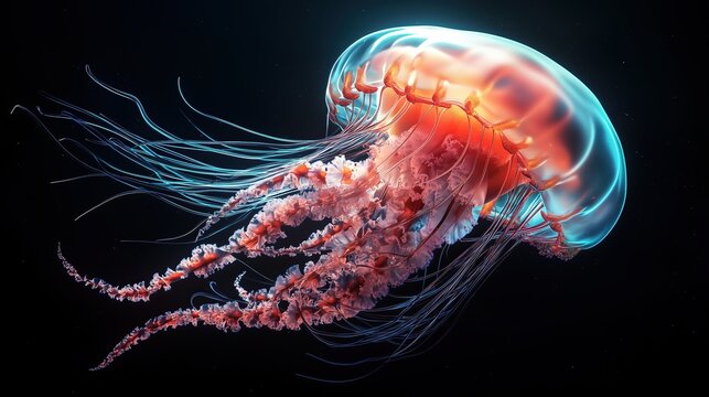 Discovering marine life jellyfish in a serene ocean environment
