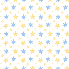 Seamless vector pattern with stars for background, wallpaper, printing, textile design, blanket pattern, decor etc. Star pattern in dulcet style.