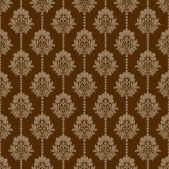 Brown Damask Wallpaper Pattern
