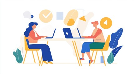 People are talking from windows. Team of business people, success in work collaboration together. Online Video call conference, business discussion. Unity and support, 3D illustration vector