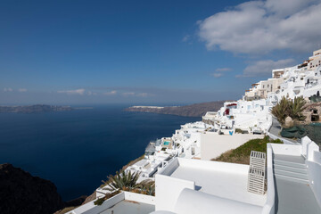 Santorini, Vulkaninsel in der griechischen Ägäis, Epizentrum von Erdbeben.