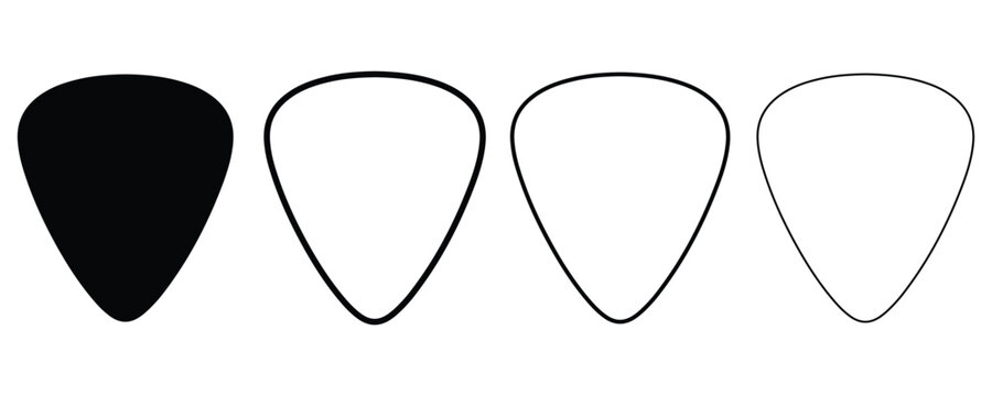 Guitar pick icons set. Guitar pic vector design illustration on white background. 