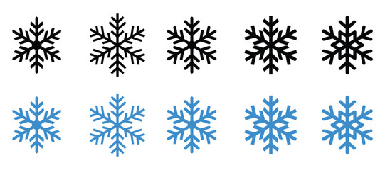 Snowflakes icon set vector. winter snow icon vector. Ice icon. frozen snow icon vector on white background