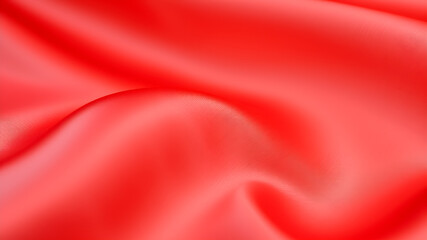 Obraz premium Texture of beautiful red silk fabric as background, closeup. Generative AI