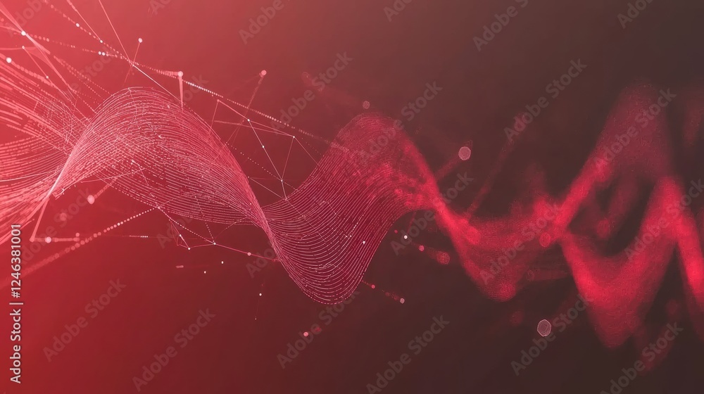 Fototapete Dynamic motion graphics visualization digital space abstract art technology environment close-up view creative concept