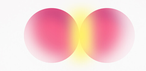 pink circles with gradient and yellow light is emerging