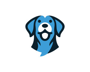 Cartoon dog logo design template. Dog head icon.
