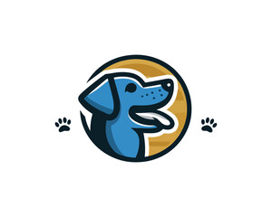 Cartoon Dog Logo Design Icon Symbol Vector Illustration.
