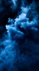 Vibrant blue powder explosion on a black background
