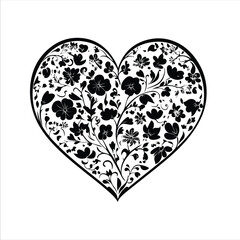 heart with floral pattern