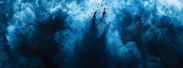 Obraz premium Vibrant blue powder explosion on a black background 