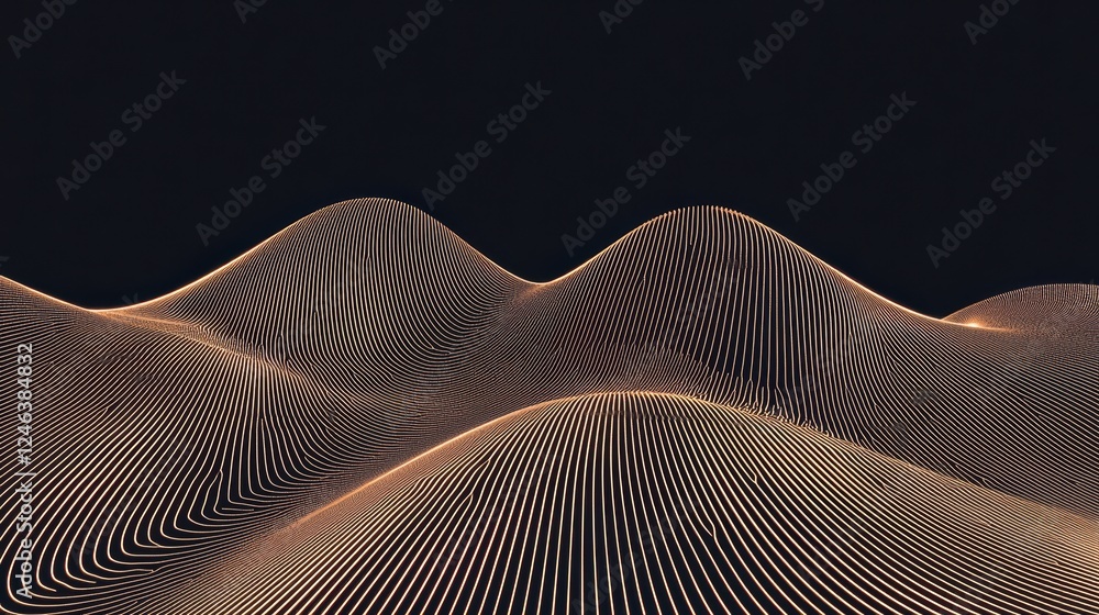 Poster abstract wave patterns digital space visual art dark environment aerial view modern concept