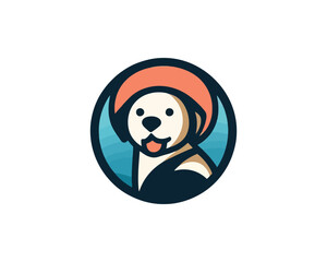 Cute Colorful Dog Head Logo