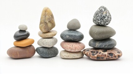 Balanced stone stacking art natural setting photography minimalist environment close-up view zen concept