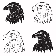 eagle face icon set