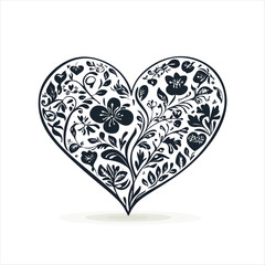 heart with floral pattern