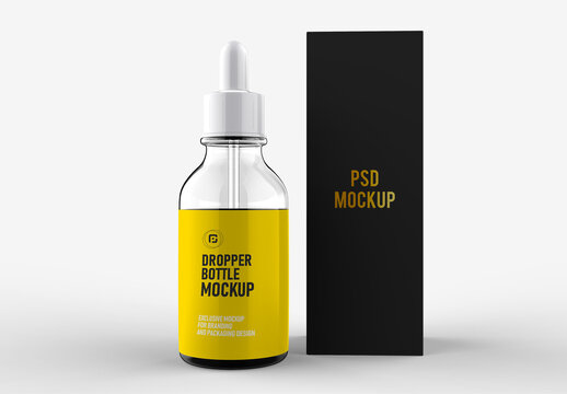 Dropper Bottle with Box Mockup