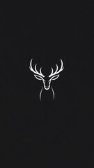 Fototapeta premium Deer or Rusa minimalist logo.