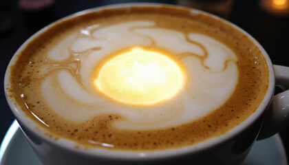 cup of cappuccino with foam