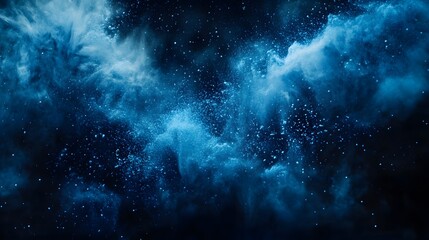 Fototapeta premium Vibrant blue powder explosion on a black background 