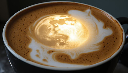 Hyper-Realistic Moonlit Latte Art