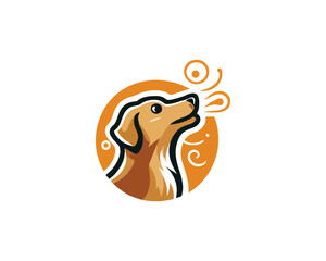 Cartoon Dog Logo Design Icon Symbol Vector Illustration.