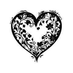 heart with floral pattern