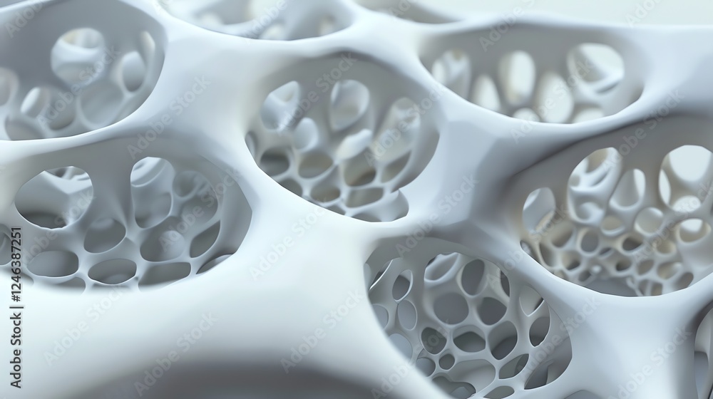 Canvas Prints abstract 3d render of a white organic structure.